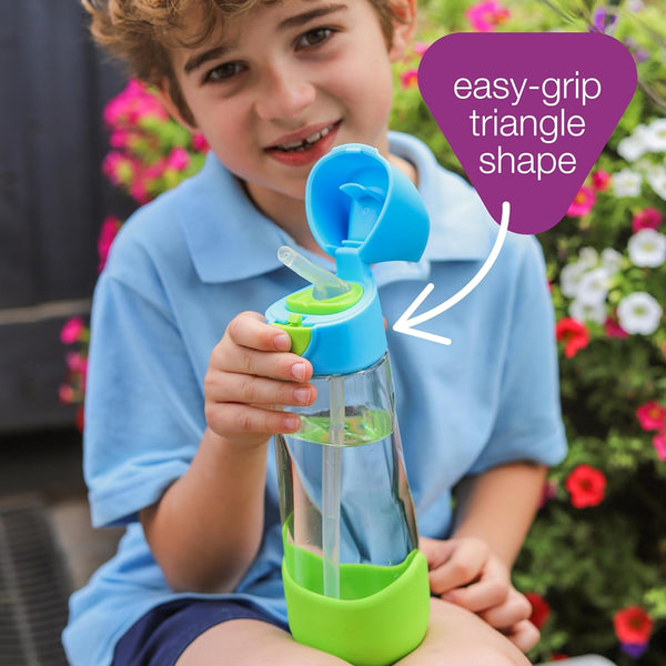 B.Box Tritan Straw Drink Bottle 450 ml - Ocean Breeze Blue Green