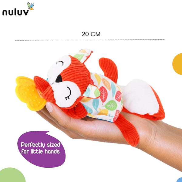 Nuluv Squirrel Soft Toy Teether, Squeaky Crinkle Squirrel Play Toy for Baby
