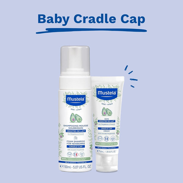 Mustela Foam Shampoo for Newborn, Mild, Hypoallergenic Foam Hair Wash for Sensitive Baby Scalp - 150 ml - Dezine Kids