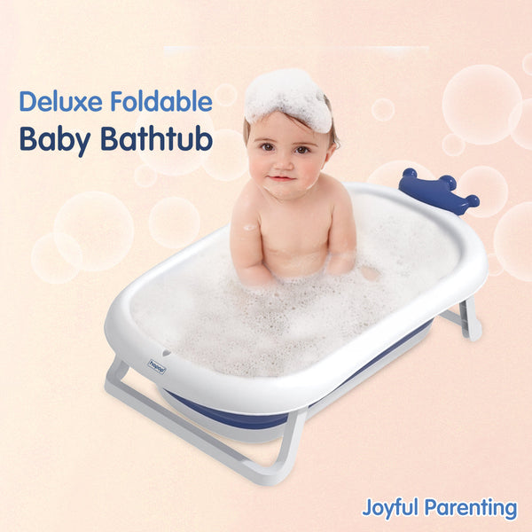 Deluxe Foldable Baby Bath Tub with Non-Slip Base & Soft Edges