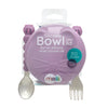 Melii Silicone Bowl With Lid, Spoon & Fork, Airtight & Leakproof Lid - Cat