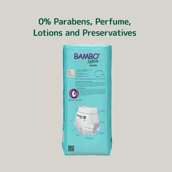 Bambo Nature Pant Style Diapers, Size 4, L Size (7-15 Kgs) 40pcs - Dezine Kids