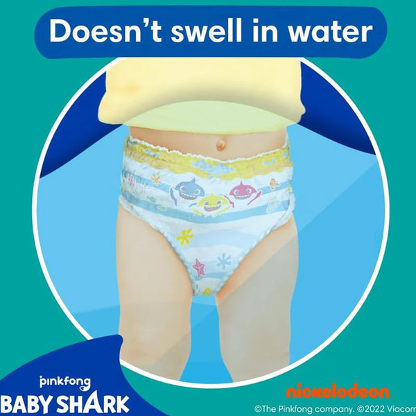 Pampers Splashers Baby Shark Edition Size 3, 96 Count, 6Kg to 11 Kg, Disposable Swim Nappy Pants, for Secure Protection in The Water