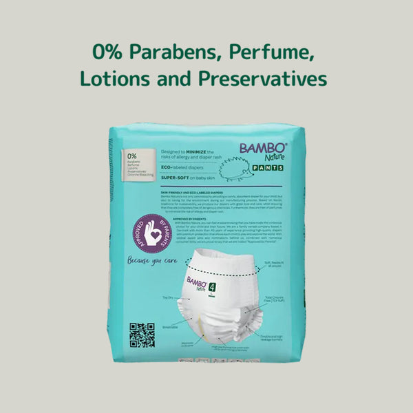 Bambo Nature Pant Style Diapers, Size 4, L Size (7-15 Kgs) 20pcs - Dezine Kids