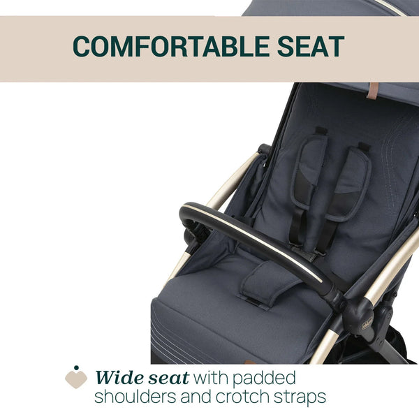 Chicco Goody XPlus Lightweight Stroller with One Hand Fold Flat Reclining Seat For 0 to 4Y (Upto 22 Kg) - Dark Shadow