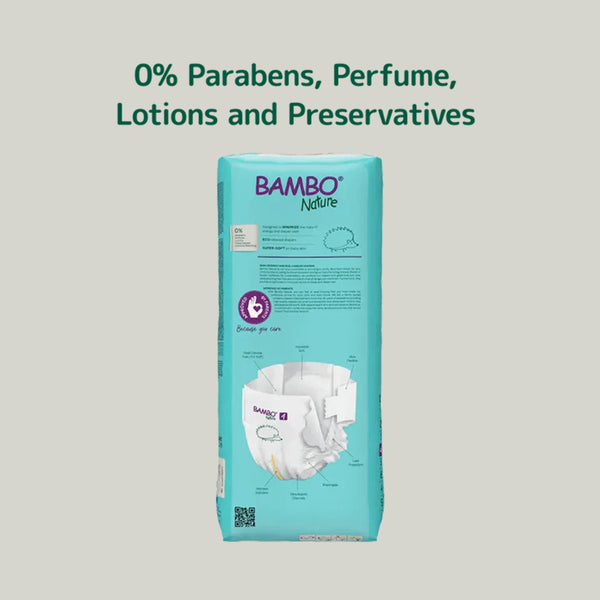 Bambo Nature Tape Diapers, Size 4, L Size (7-12 Kgs) 48pcs - Dezine Kids