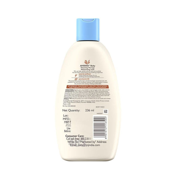 Aveeno Baby Cleansing Therapy Moisturising Wash for Sensitive Skin - 236ml - Dezine Kids
