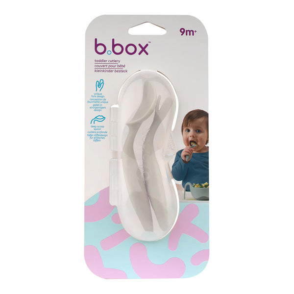 B.Box Toddler Cutlery Set Spoon and Fork - Latte Beige