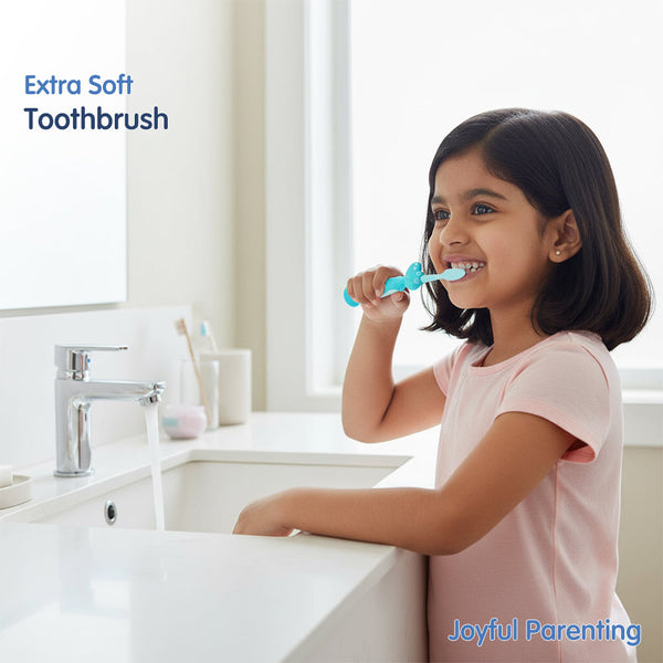Hopop Kids Toothbrush for 3–8 Years | Extra Soft Bristles | Crocodile Design - Dezine Kids