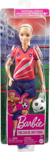 Barbie Soccer Doll, Blonde, #9 Uniform, Soccer Ball, Cleats, Socks - Dezine Kids