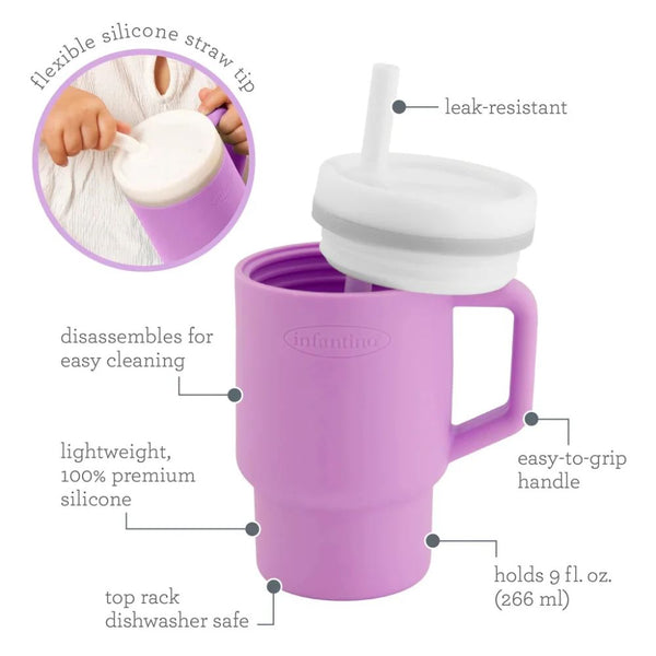 Infantino My 1st Tumbler Silicone 260ml - Lilac - Dezine Kids