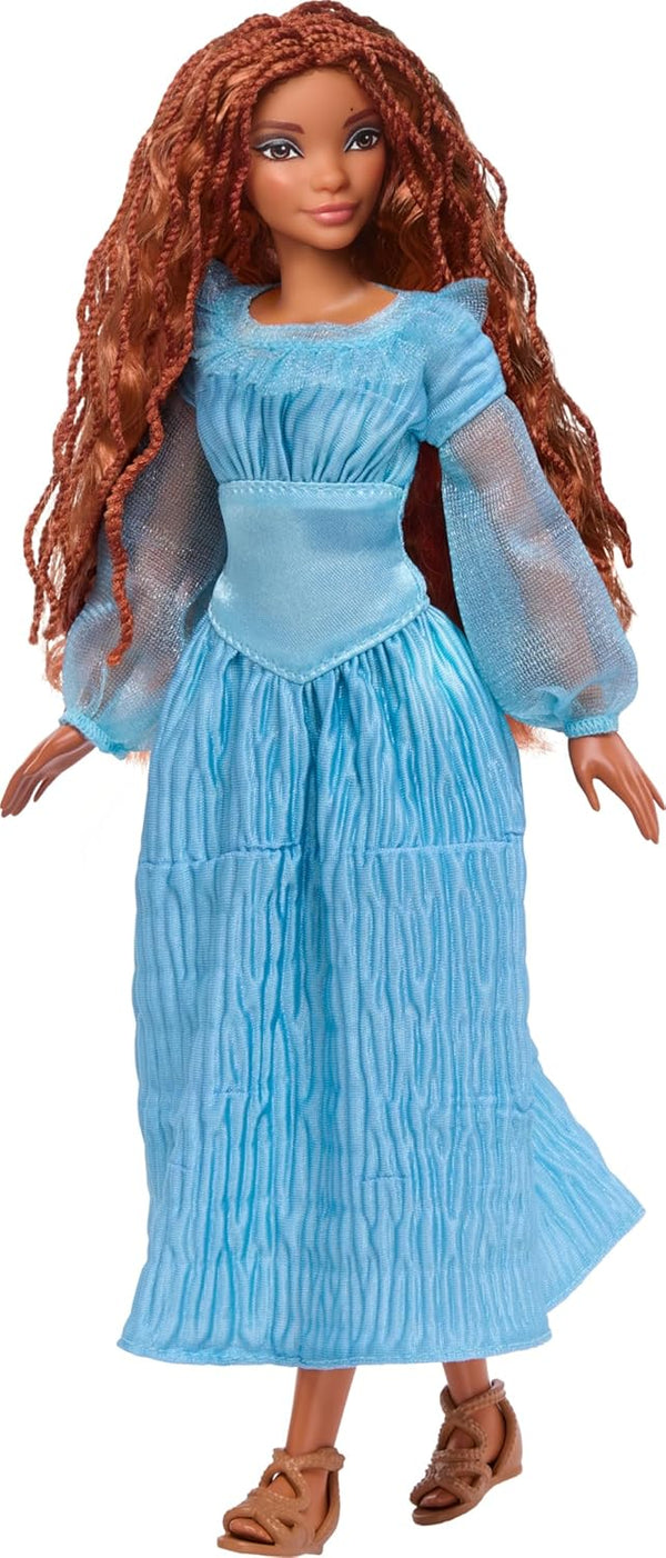 Barbie Disney The Little Mermaid Ariel Fashion Doll On Land in Signature Blue Dress - Dezine Kids