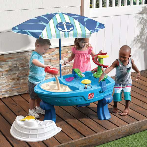 Step2 Fiesta Cruise Sand & Water Table With Umbrella - Dezine Kids