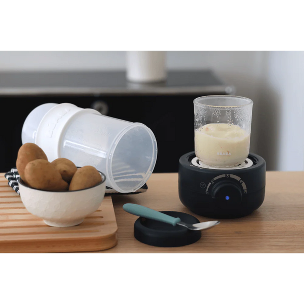 Beaba Baby 3 in 1 Bottle Warmer, Ultra Fast, Reheats Milk, Baby Food, Compact Design - Night Blue