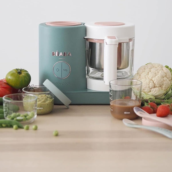 Beaba Babycook Neo 6 In 1 Baby Food Processor, Portable Baby Food Cooker, Puree Maker and Warmer - Eucalyptus