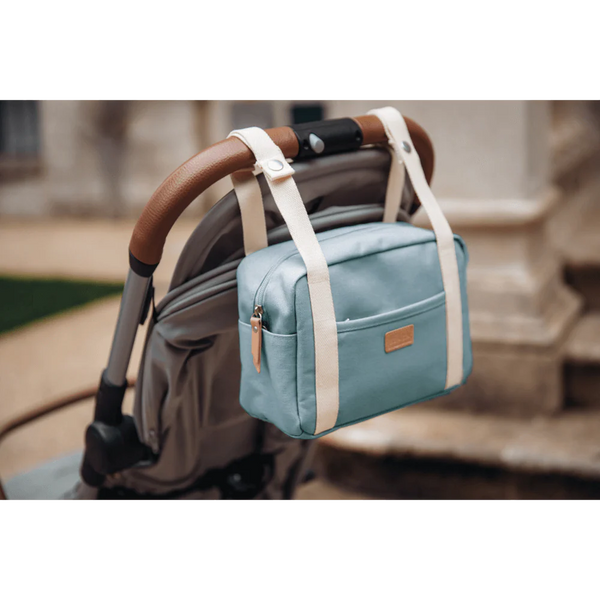 Beaba Mini Paris Baby Diaper Bag with 5L Capacity, Multi Pocket Organizer with Stroller Clips - Sage Green