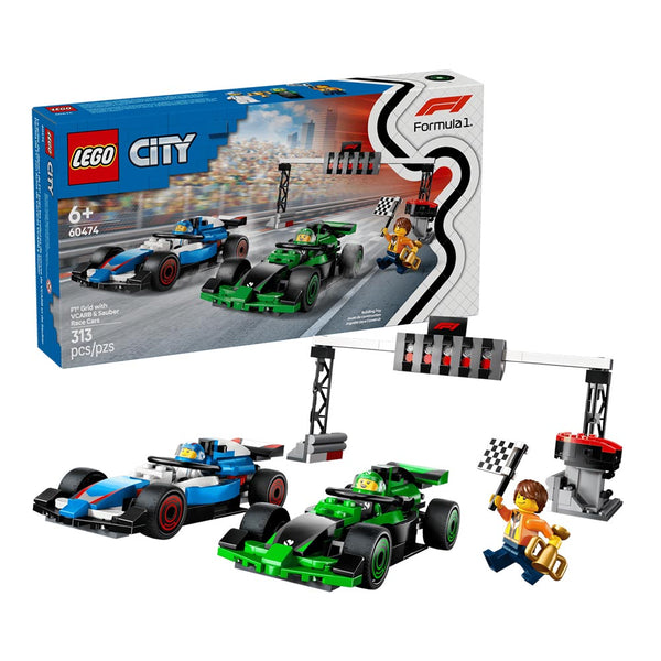 Lego City F1 Grid with VCARB & Sauber Race Cars Toy Vehicle Set