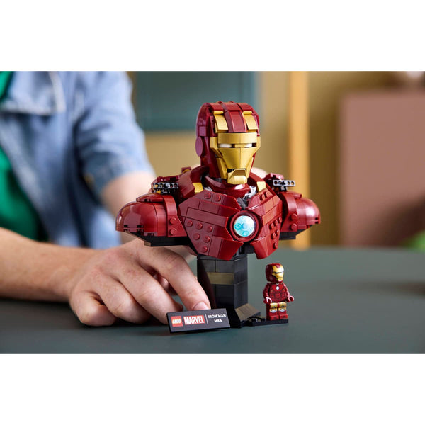 Lego Marvel Iron Man MK4 Bust, Buildable Model for Adults