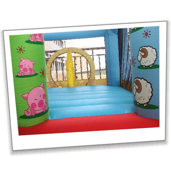 Happy Hop Castle Bouncer With Farmyard Ballpit
