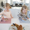 EzPz Happy Bowl 100% Food Grade Silicone Suction Bowl with Built In Placemat - Blush