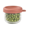 Beaba Glass Storage Container, Airtight Container with Graduation Measuring Scale, 150ml - Terracotta - Dezine Kids