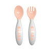Beaba 2nd stage ergonomic cutlery set 2 pieces - Vintage Pink - Dezine Kids