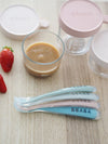 Beaba Set of 4 Easy-Grip 1st Stage Silicone Spoons eucalyptus - Dezine Kids
