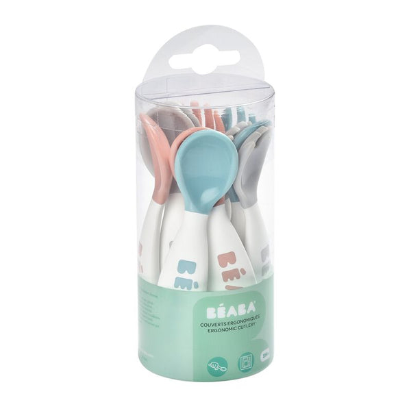 Beaba Set 10 ergonomic cutleries for 2nd age blue/pink - Dezine Kids