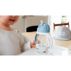 Beaba 2 in 1 Baby Sipper Water Bottle, Anti Spill Sippy Cup with Soft Silicone Straw for Toddler, Removable Handles, 300 ml - Windy Blue