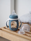 Beaba Glass Bottle With Sleeve - 210Ml Windy Blue - Dezine Kids