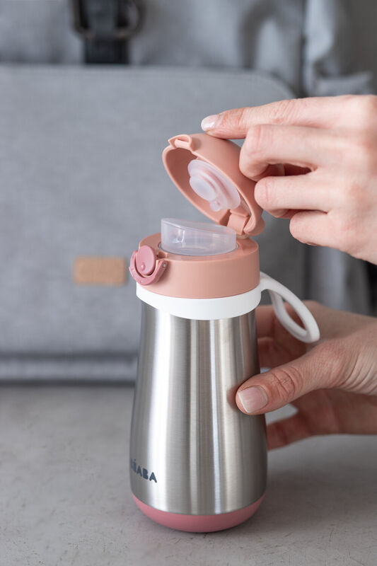 Beaba Stainless Steel Bottle 350 ml - Vintage Pink