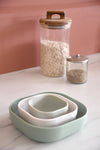 Beaba Silicone 3 piece nesting bowl set - Sage Green - Dezine Kids