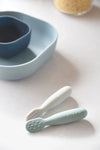 Beaba Set of 2 silicone pre-spoons sage green / velvet grey - Dezine Kids