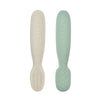 Beaba Set of 2 silicone pre-spoons sage green / velvet grey - Dezine Kids