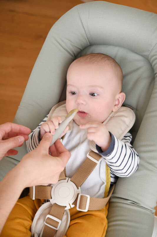Beaba Set of 2 Silicone Pre-Feeding Spoons - Terracotta/Velvet Grey - Dezine Kids