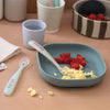 Beaba 1st Stage Silicone Spoon with Ultra Soft Tip, Gum Friendly, Ergonomic Handles, BPA Free, Set of 2 - Clay/Misty Green
