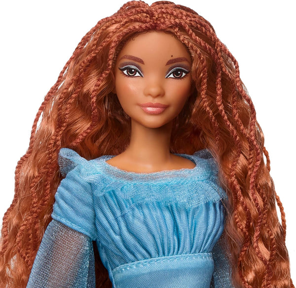 Barbie Disney The Little Mermaid Ariel Fashion Doll On Land in Signature Blue Dress - Dezine Kids