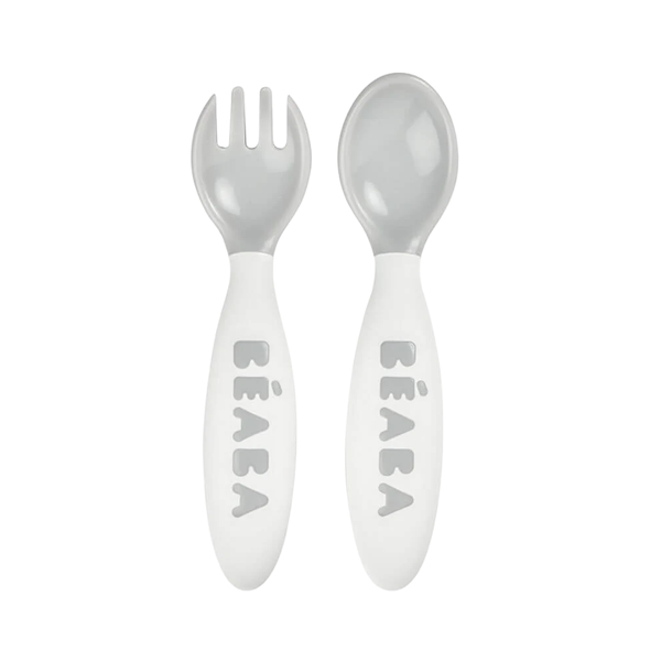 Beaba 2nd Stage Ergonomic Cutlery Set 2 Pieces - Light Mist