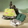 Basil 4 Compartment Stainless steel Lunchbox with Plastic lid - Mushroom Trail