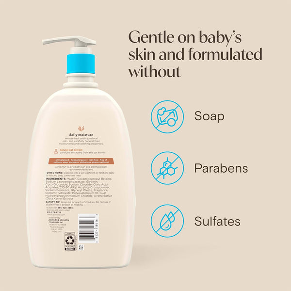 Aveeno Baby Gentle Wash and Shampoo - 976ml