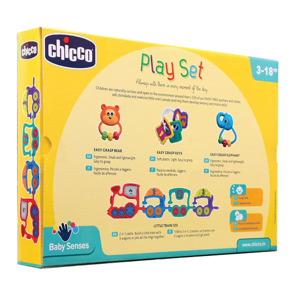 Chicco Play Set Rattle Toy Gift For Baby Shower & Baby Birthday - Pack of 4