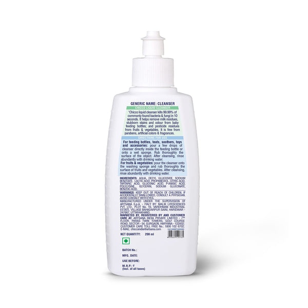 Chicco Liquid Cleanser with 100% Food Grade & Natural Ingredients - 200ml