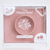 EzPz Happy Bowl 100% Food Grade Silicone Suction Bowl with Built In Placemat - Blush