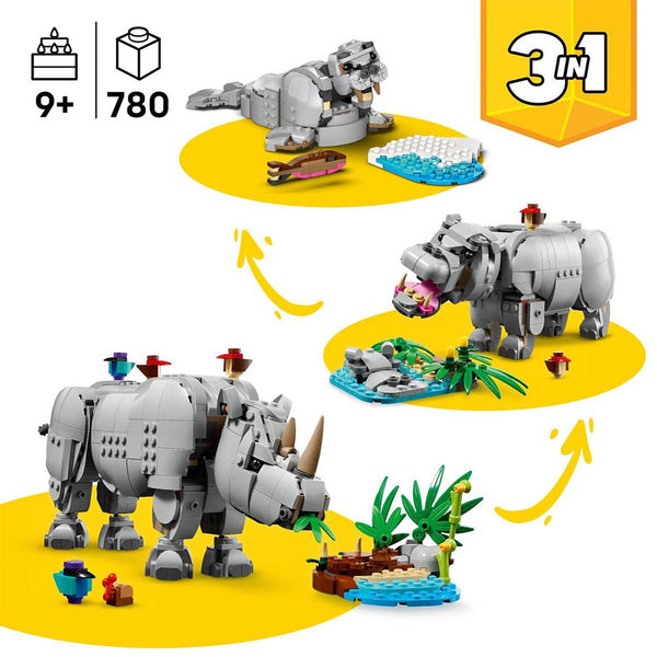 Lego Creator Wild Animals Majestic Rhino with Birds