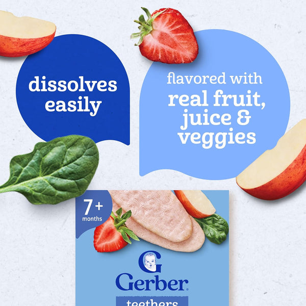 Gerber Teether for Crawlers, 7+ months - Strawberry Apple Spinach