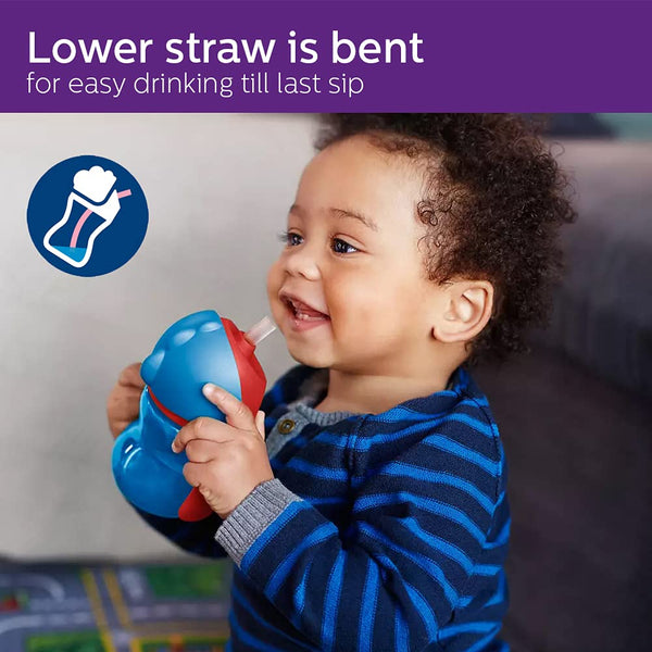 Philips Avent Bendy Twin Handle Straw Cup 200 ml - Blue