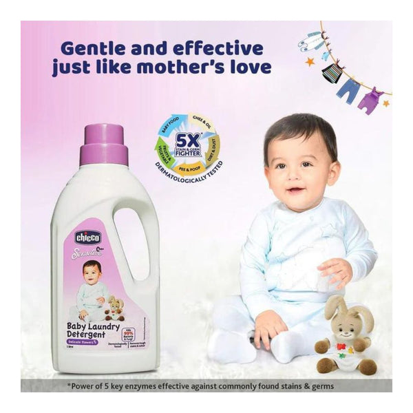 Baby Laundry Detergent Delicate Flowers 1L 0M+ - Dezine Kids
