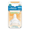 Natural Flow Wide-Neck Baby Bottle Silicone Nipple, 2-Pack
