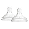 Natural Flow Wide-Neck Baby Bottle Silicone Nipple, 2-Pack