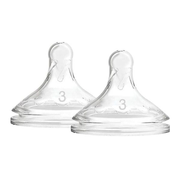 Natural Flow Wide-Neck Baby Bottle Silicone Nipple, 2-Pack